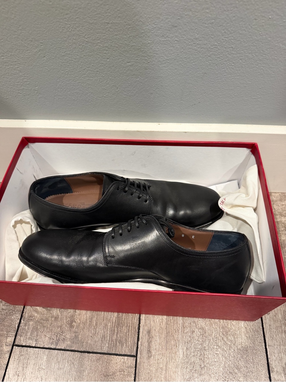 Salvatore Ferragamo Black Leather Derby Shoes